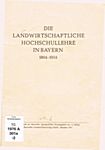 Abb. 07 RAUM, H., 1954, Die Landwirtschaftliche Hochschullehre in Bayerm 1804 - 1954, H. 2 , Nachdruck aus Bayrische Agrargeschichte, A. Schlögl, BLV, München 1954