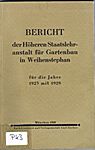 Abb. 03 BICKEL, J. 1929, Bericht der Höheren Staatslehranstalt für Gartenbau in Weihenstephan für die Jahre 1923 mit 1928, Buchdruckerei und Verlagsanstalt Carl Gerber, München 1929, IfG Bodenkunde