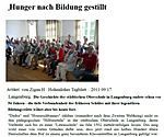 Abb 11 . Schultreffen 2011 "Hunger nach Bildung gestillt", Hohenloher Tagblatt 2011 09 17, (Zigan, H.)